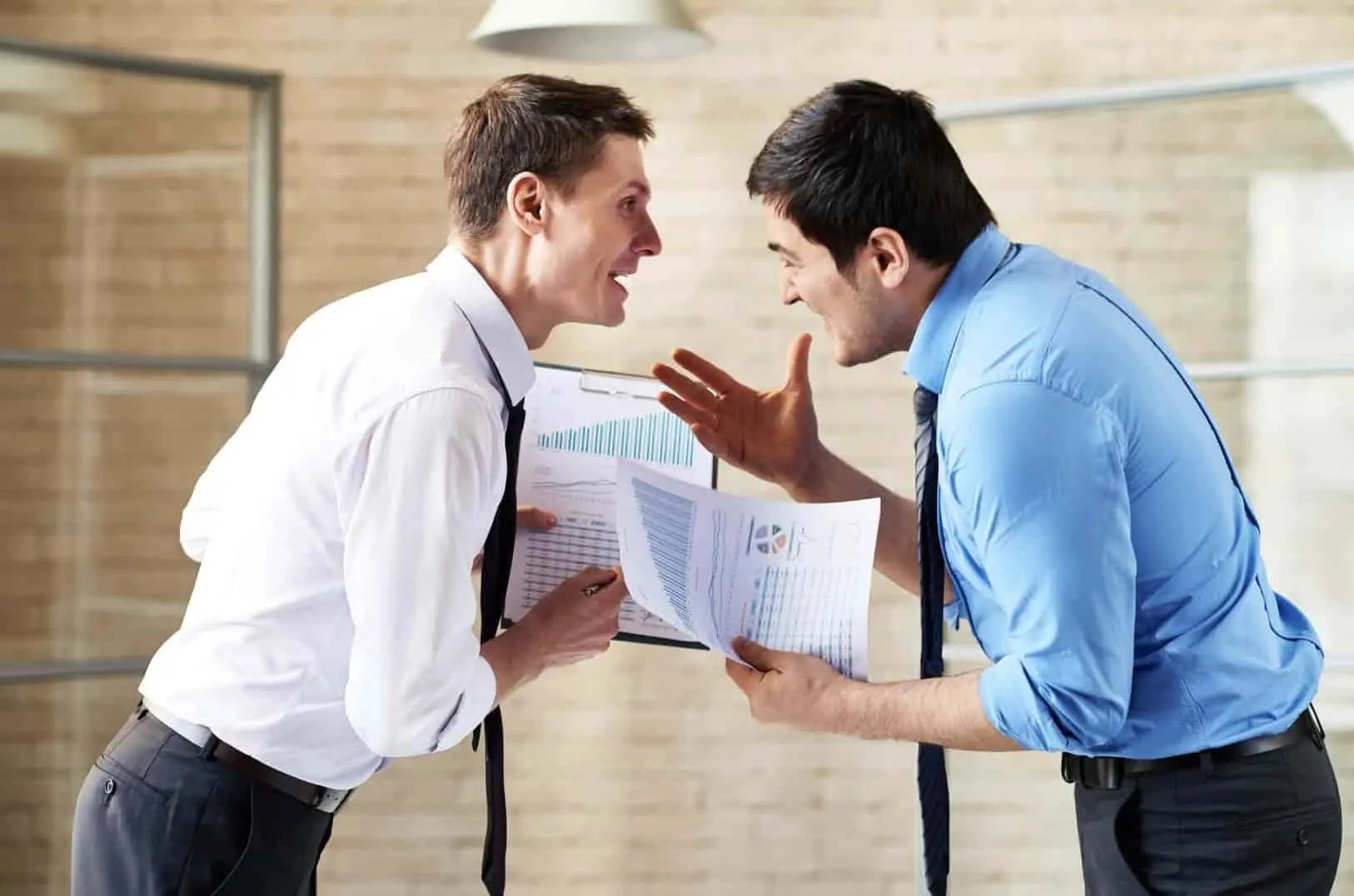 Image of two employees arguing.